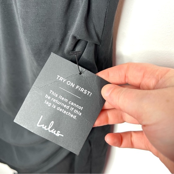 Lulus Hit the Town Black One Shoulder Tulip Mini Dress Size XL - Picture 5 of 16